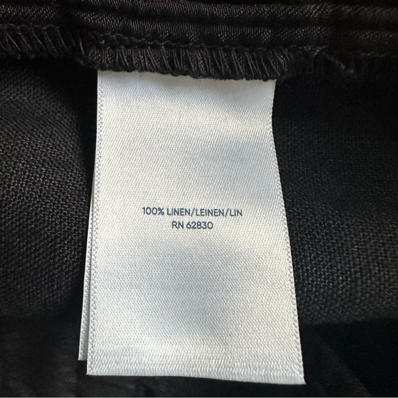 Lands End Womens Black High Rise Wide Leg Linen Pants Sz 14 Minimalist Office - Picture 12 of 13